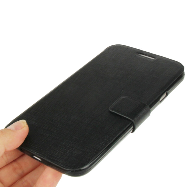 Cross Texture Leather Case with Holder & Credit Card Slot & Sleep / Wake-up Function  for Galaxy Mega 5.8 / i9150