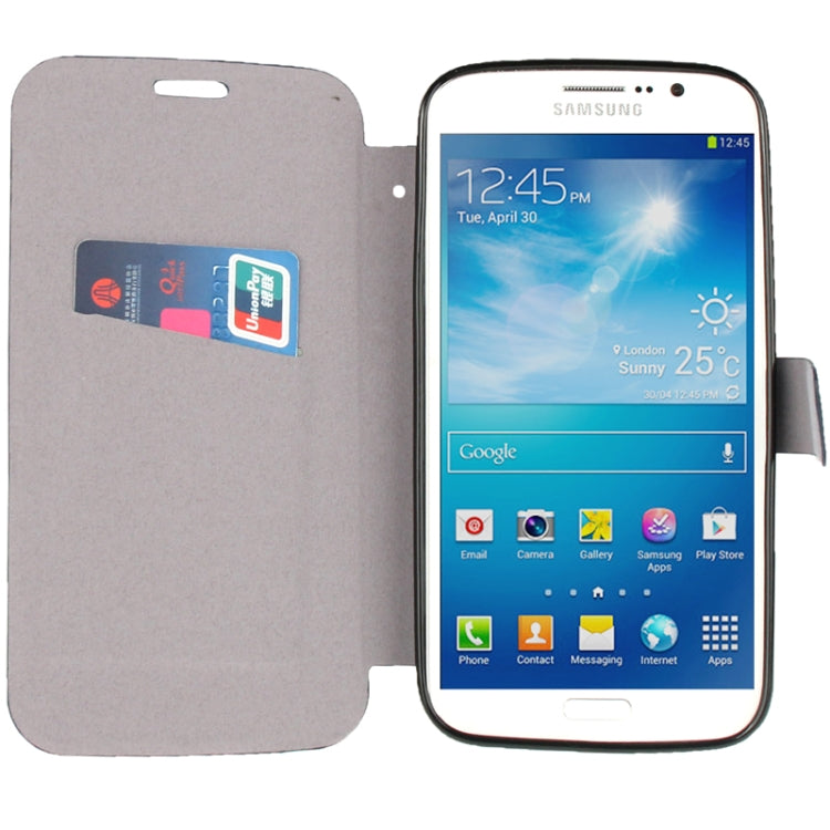 Cross Texture Leather Case with Holder & Credit Card Slot & Sleep / Wake-up Function  for Galaxy Mega 5.8 / i9150