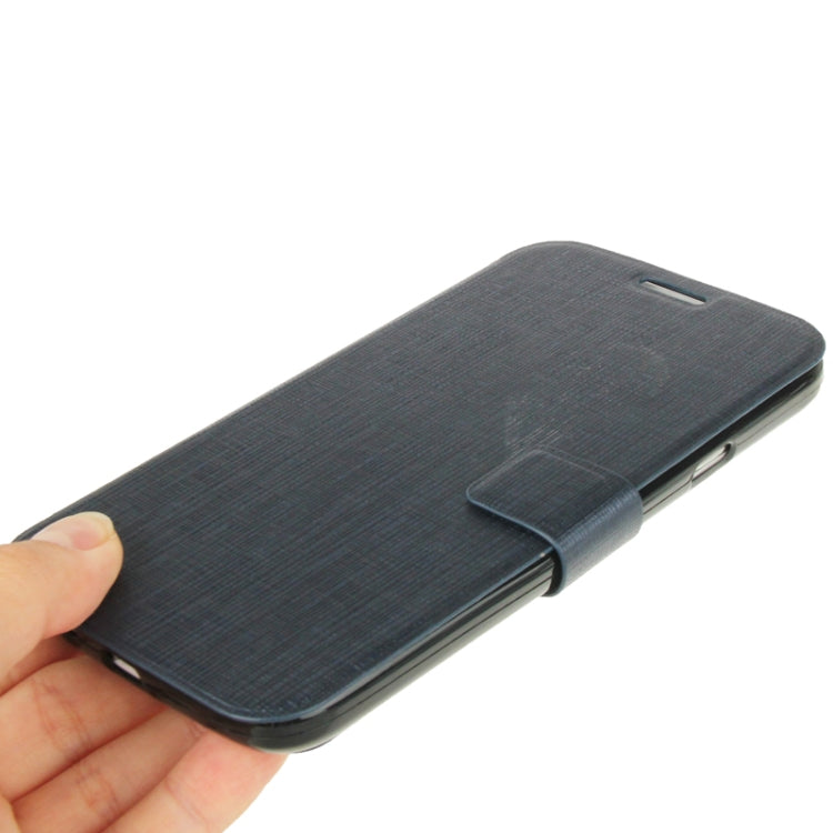 Cross Texture Leather Case with Holder & Credit Card Slot & Sleep / Wake-up Function  for Galaxy Mega 5.8 / i9150