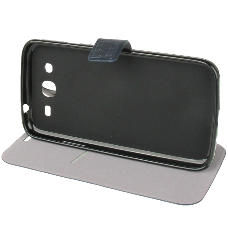Cross Texture Leather Case with Holder & Credit Card Slot & Sleep / Wake-up Function  for Galaxy Mega 5.8 / i9150