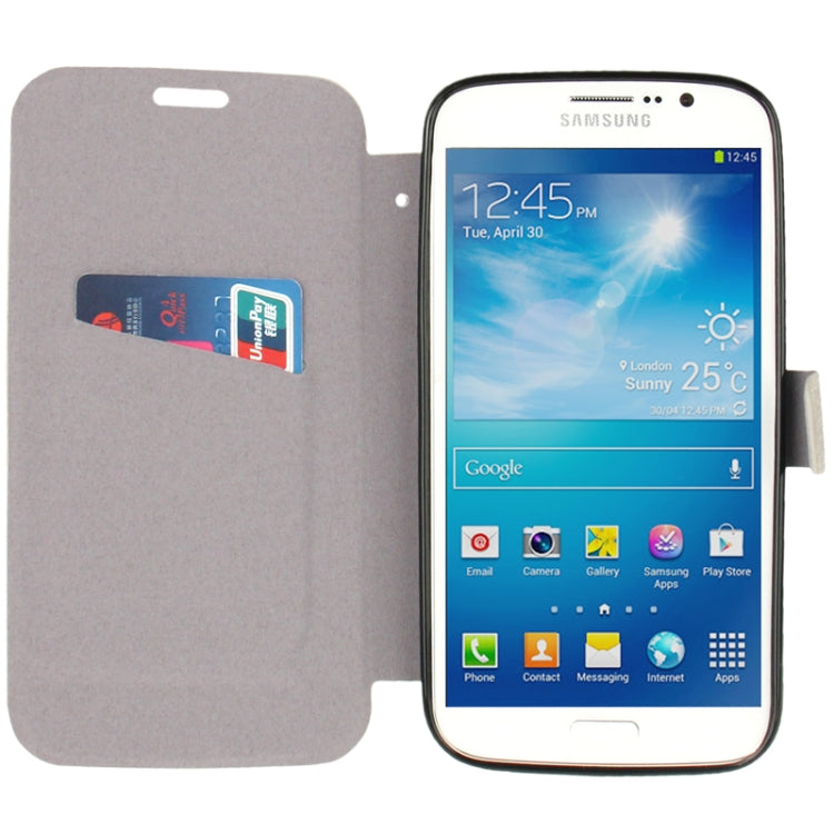 Cross Texture Leather Case with Holder & Credit Card Slot & Sleep / Wake-up Function  for Galaxy Mega 5.8 / i9150