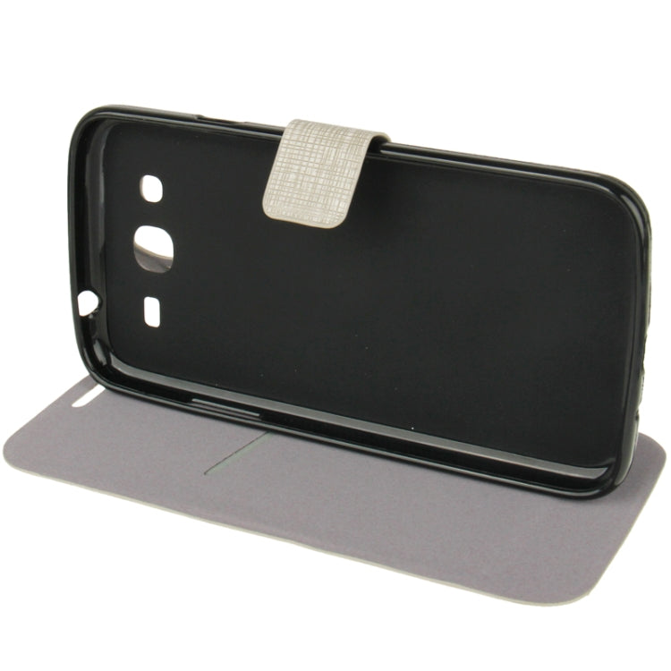 Cross Texture Leather Case with Holder & Credit Card Slot & Sleep / Wake-up Function  for Galaxy Mega 5.8 / i9150