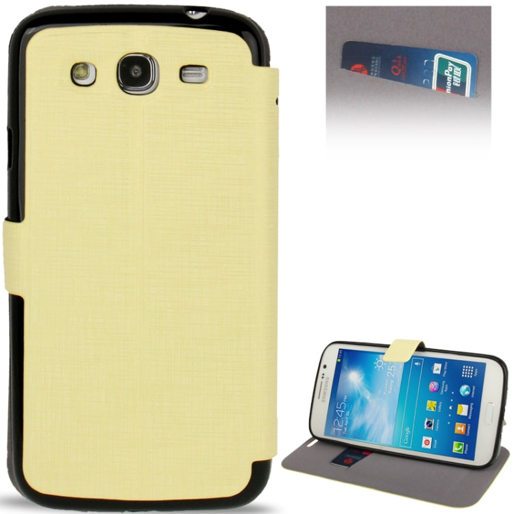 Cross Texture Leather Case with Holder & Credit Card Slot & Sleep / Wake-up Function  for Galaxy Mega 5.8 / i9150