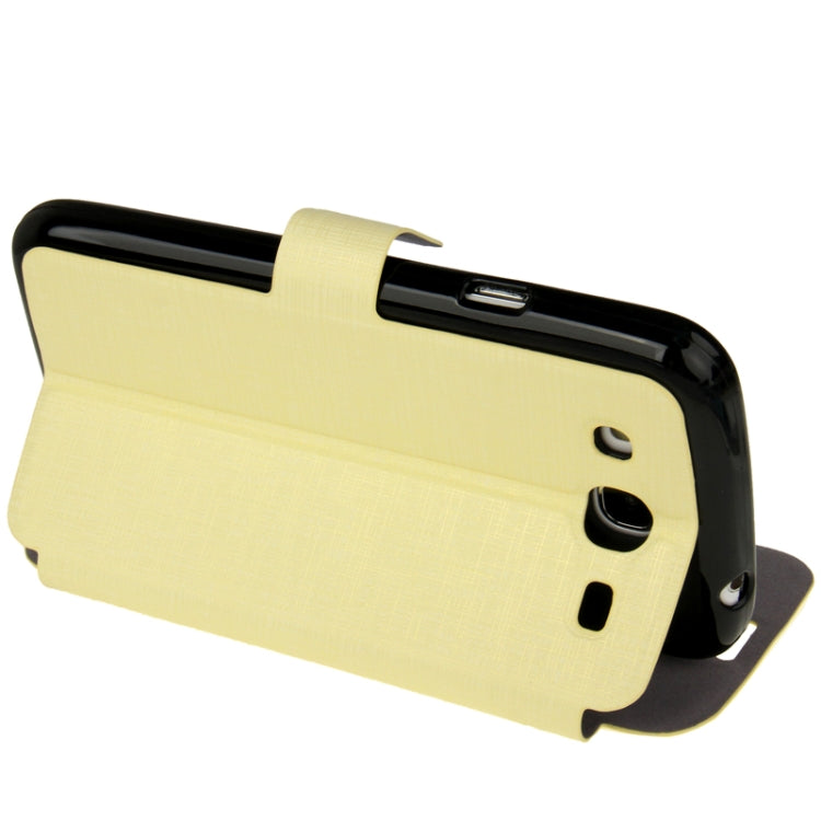 Cross Texture Leather Case with Holder & Credit Card Slot & Sleep / Wake-up Function  for Galaxy Mega 5.8 / i9150