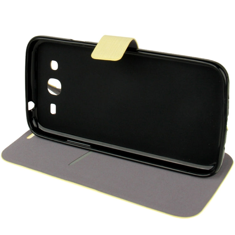 Cross Texture Leather Case with Holder & Credit Card Slot & Sleep / Wake-up Function  for Galaxy Mega 5.8 / i9150