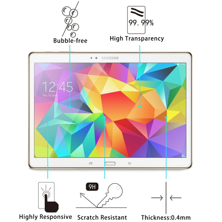 0.4mm 9H+ Surface Hardness 2.5D Explosion-proof Tempered Glass Film for Galaxy Tab S 10.5 / T800