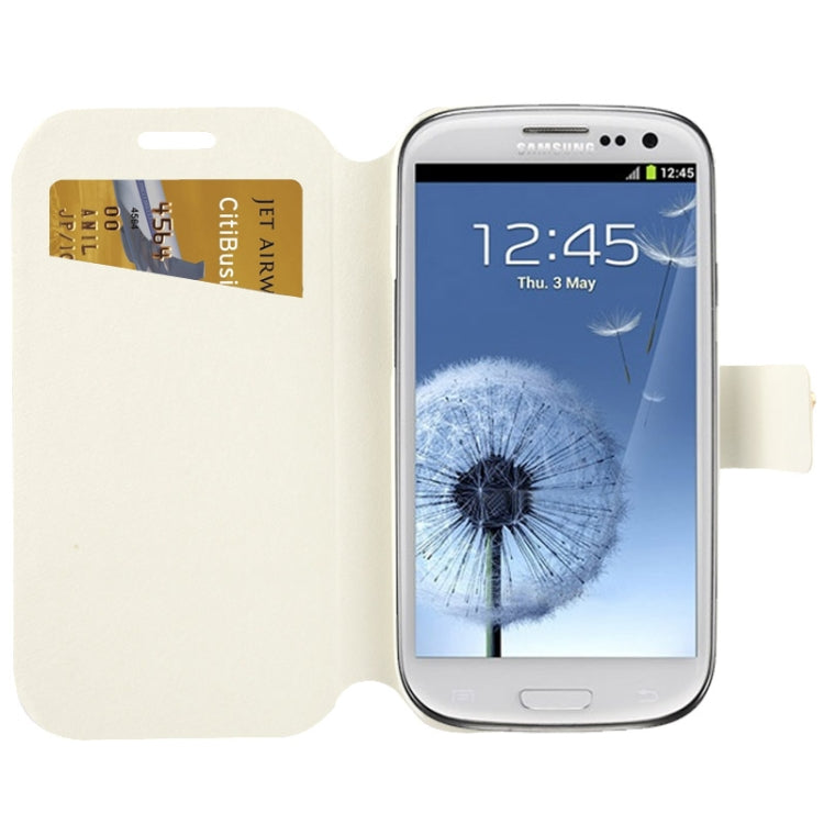 Litchi Texture DIY 3D Flower Diamond Encrusted Leather Case with Card Slots & Holder for Galaxy S III / i9300