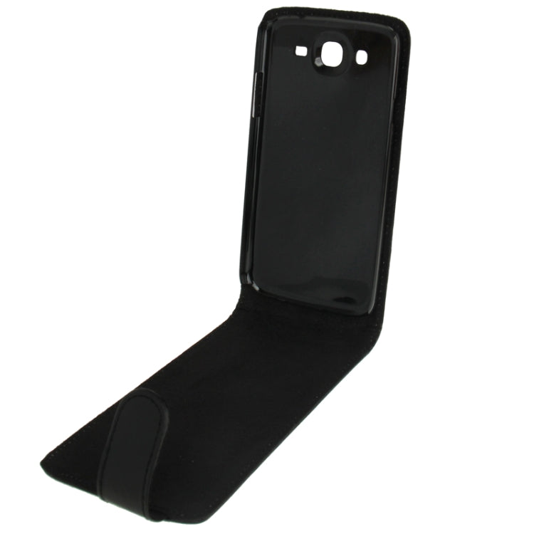 Pure Color Vertical Flip Leather Case for Galaxy Mega 5.8 / i9150 / i9152(Black)