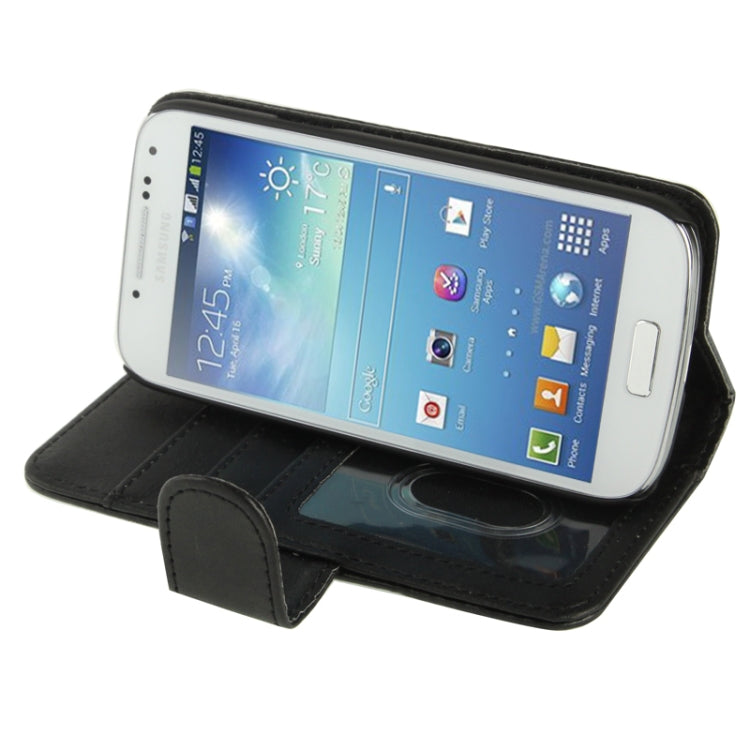 Pure Color Horizontal Flip Leather Case with Holder & Credit Card Slots for Galaxy S IV mini / i9190