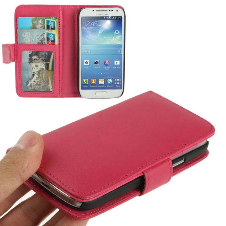 Pure Color Horizontal Flip Leather Case with Holder & Credit Card Slots for Galaxy S IV mini / i9190