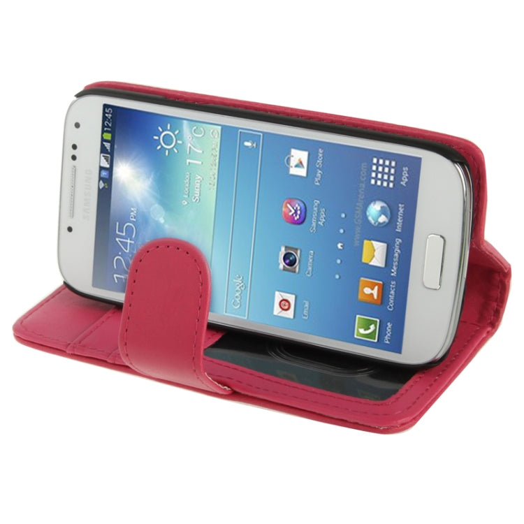 Pure Color Horizontal Flip Leather Case with Holder & Credit Card Slots for Galaxy S IV mini / i9190