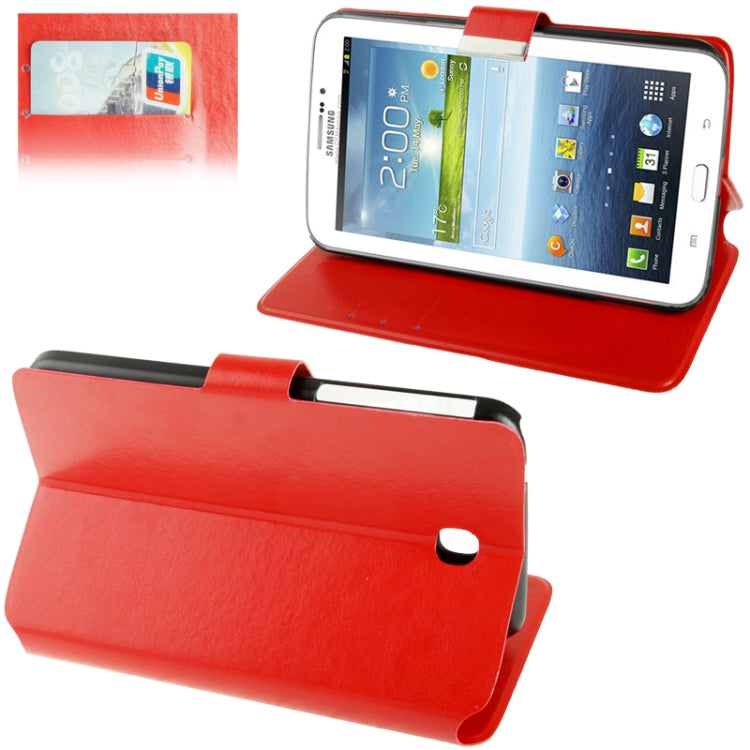 Fine Sheepskin Texture Leather Case with Holder / Credit Card Slots / Sleep / Wake-up Function  for Galaxy Tab 3 (7.0) / P3200,