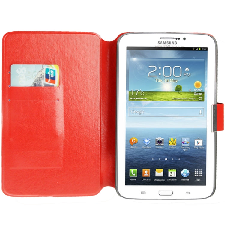 Fine Sheepskin Texture Leather Case with Holder / Credit Card Slots / Sleep / Wake-up Function  for Galaxy Tab 3 (7.0) / P3200,