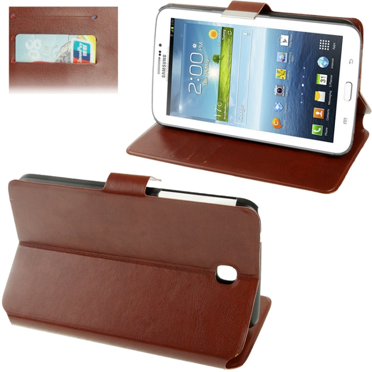 Fine Sheepskin Texture Leather Case with Holder / Credit Card Slots / Sleep / Wake-up Function  for Galaxy Tab 3 (7.0) / P3200,