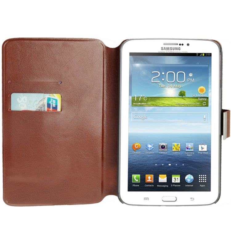 Fine Sheepskin Texture Leather Case with Holder / Credit Card Slots / Sleep / Wake-up Function  for Galaxy Tab 3 (7.0) / P3200,