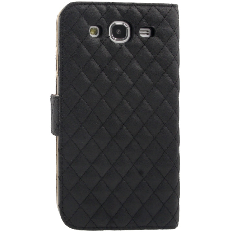 Plaid Texture Soft Leather Case with Holder & Credit Card Slots for Galaxy Mega 5.8 / i9150 / i9152