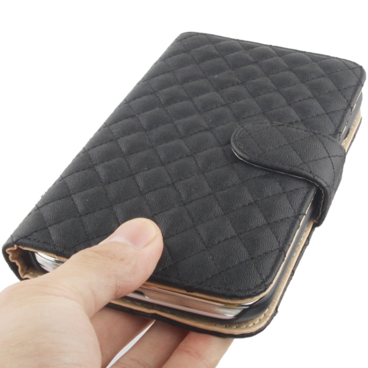 Plaid Texture Soft Leather Case with Holder & Credit Card Slots for Galaxy Mega 5.8 / i9150 / i9152