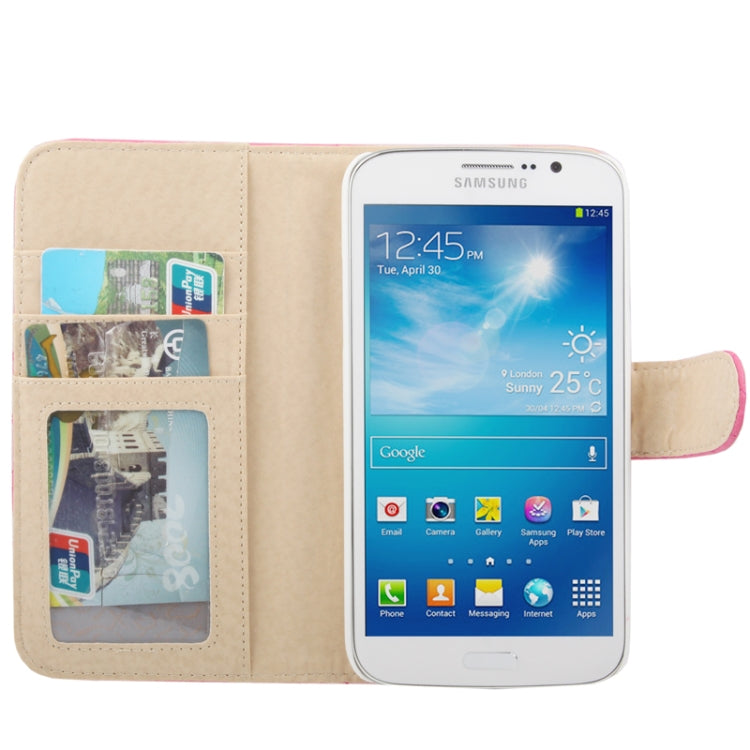 Plaid Texture Soft Leather Case with Holder & Credit Card Slots for Galaxy Mega 5.8 / i9150 / i9152