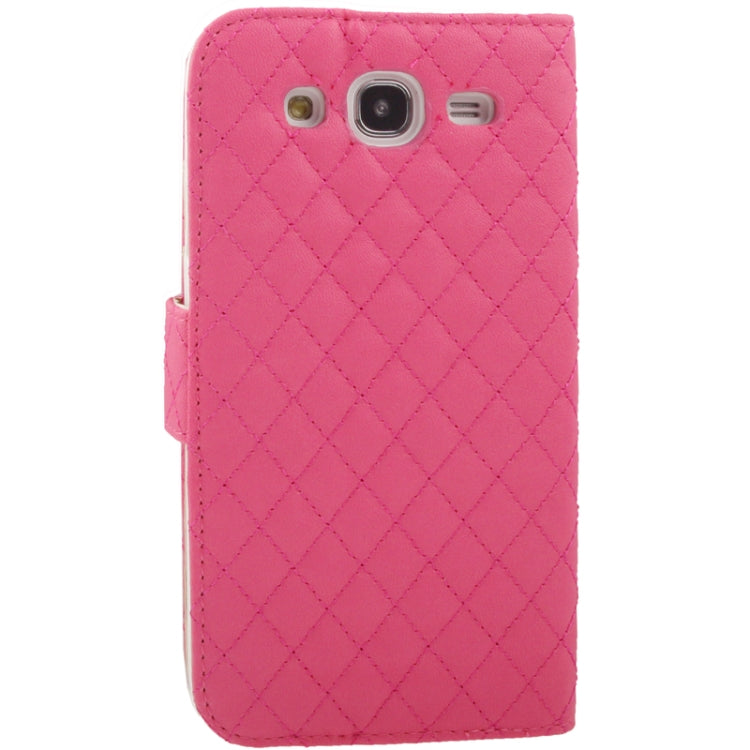 Plaid Texture Soft Leather Case with Holder & Credit Card Slots for Galaxy Mega 5.8 / i9150 / i9152
