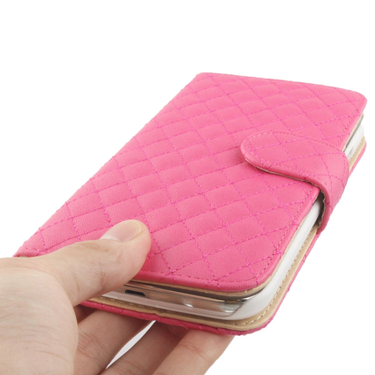 Plaid Texture Soft Leather Case with Holder & Credit Card Slots for Galaxy Mega 5.8 / i9150 / i9152