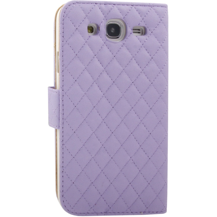Plaid Texture Soft Leather Case with Holder & Credit Card Slots for Galaxy Mega 5.8 / i9150 / i9152