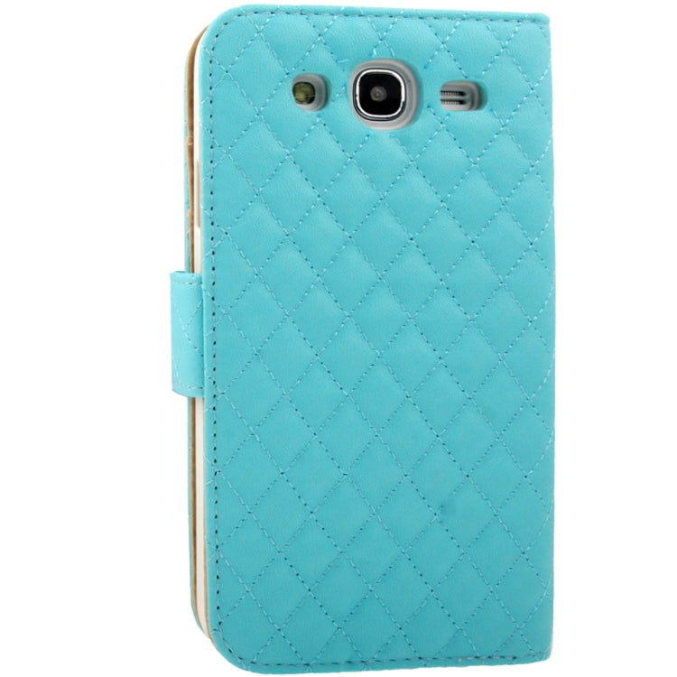Plaid Texture Soft Leather Case with Holder & Credit Card Slots for Galaxy Mega 5.8 / i9150 / i9152
