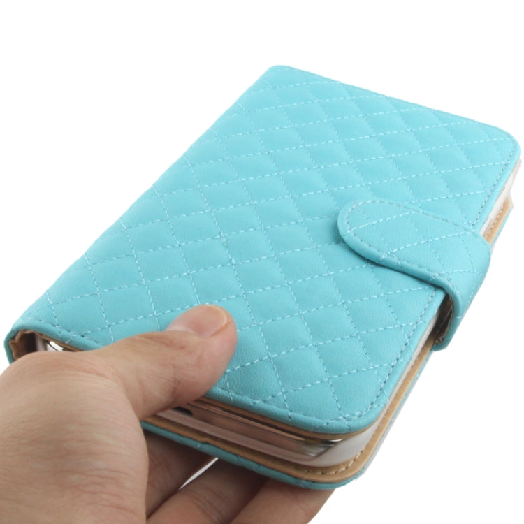 Plaid Texture Soft Leather Case with Holder & Credit Card Slots for Galaxy Mega 5.8 / i9150 / i9152
