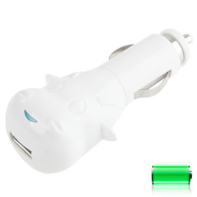 Cow Style DC 5V / 1A USB Car Charger for Galaxy S IV / i9500 / SIII / i9300 / i8190 / S7562 / i8750 / i9220 / N7000 / i9100 / i9082 / BlackBerry Z10 / HTC X920e / Nokia / Other Mobile Phones(White)