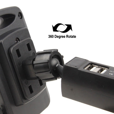 Dual USB Car Charger with Universal Mount, Output Voltage: 5V 2A, For iPhone, Galaxy, Huawei, Xiaomi, Google, Sony and other Smartphones(Black)