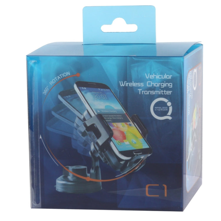 C1 360 Degree Rotation Vehicle Wireless Charging Transmitter, For iPhone 8 / 8 Plus / X &  Galaxy S IV / i9500 / S III / i9300