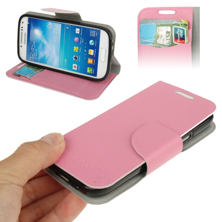 Nature Texture Horizontal Flip Leather Case with Credit Card Slots & Holder for Galaxy S IV mini / i9190