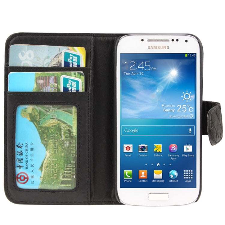 Classic Grid Flip Leather Case with Credit Card Slot for Galaxy S IV mini / i9190