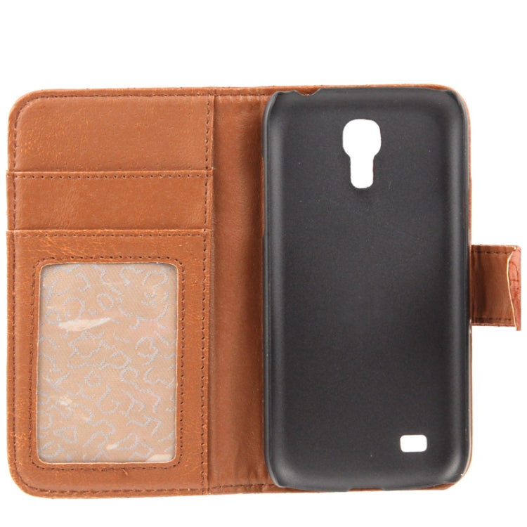 Classic Grid Flip Leather Case with Credit Card Slot for Galaxy S IV mini / i9190