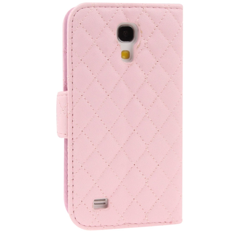 Classic Grid Flip Leather Case with Credit Card Slot for Galaxy S IV mini / i9190