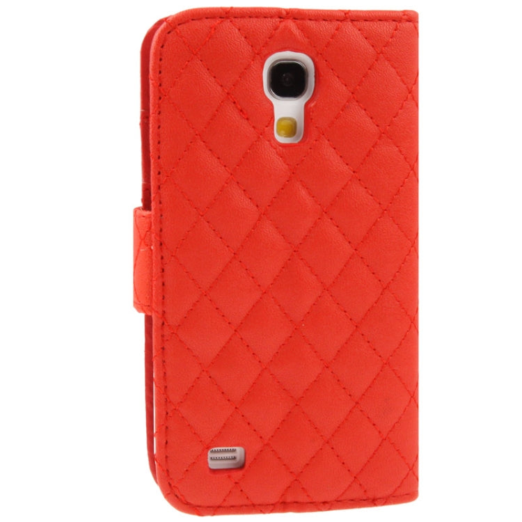 Classic Grid Flip Leather Case with Credit Card Slot for Galaxy S IV mini / i9190