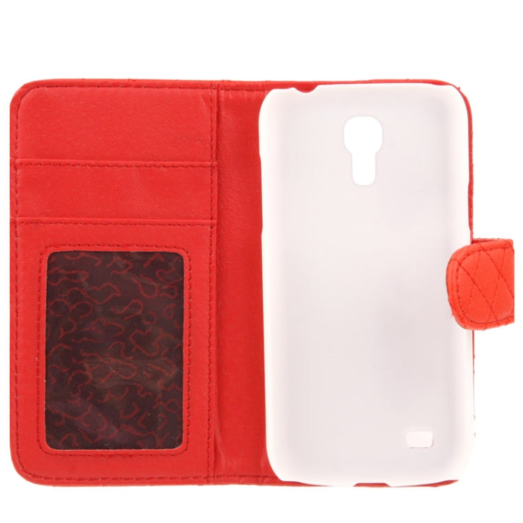 Classic Grid Flip Leather Case with Credit Card Slot for Galaxy S IV mini / i9190
