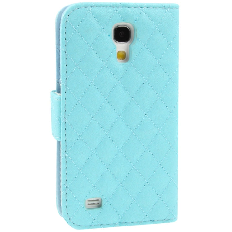 Classic Grid Flip Leather Case with Credit Card Slot for Galaxy S IV mini / i9190