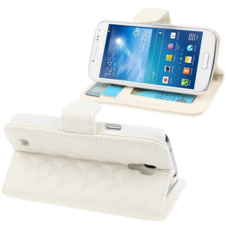 Classic Grid Flip Leather Case with Credit Card Slot for Galaxy S IV mini / i9190