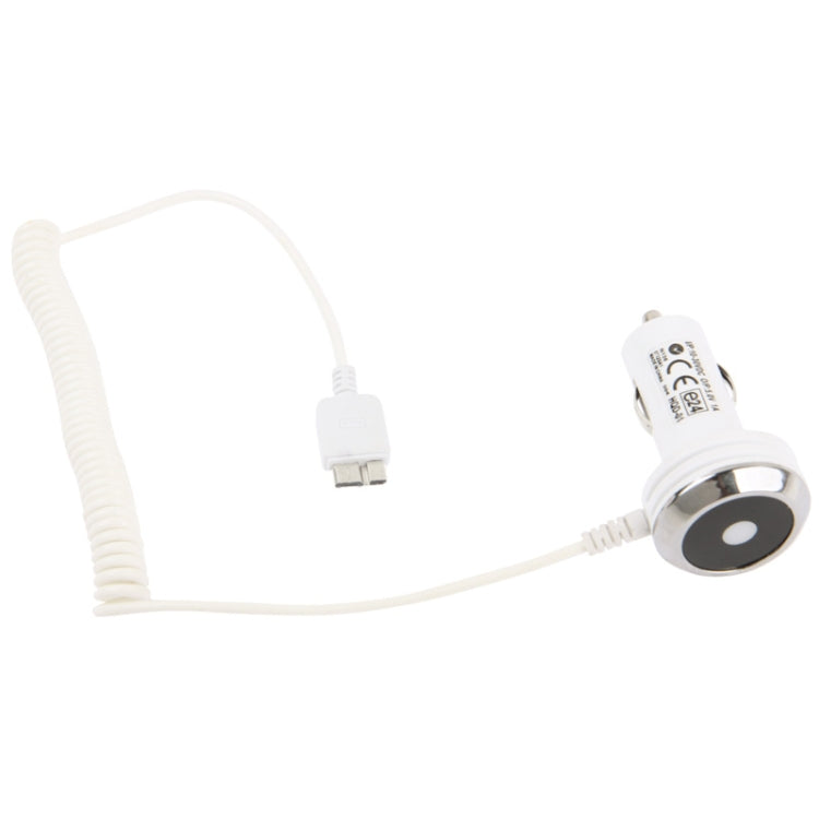 5V 1A Micro USB Car Charger Coiled Cable for Galaxy S5 / G9000 / Note III / N9000 (White)