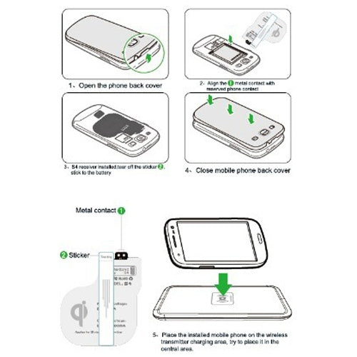 5V 600mAh Wireless Mobile Charge Receiver, Applies for Qi Standard, Special Design for Galaxy S IV / i9500(White)