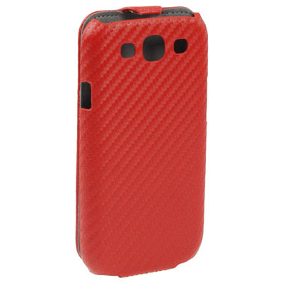 Carbon Fiber Texture Leather Case for Galaxy SIII / i9300