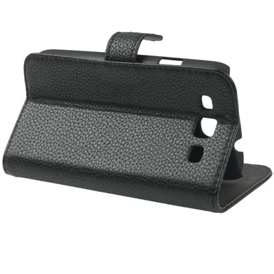 Litchi Texture Left and Right Open Leather Case Cover with Holder for Galaxy SIII / i9300(Black)