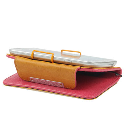 Wallet Holster Flip Leather Case with Holder & Lanyard for Galaxy SIII / i9300 (Watermelon Red)