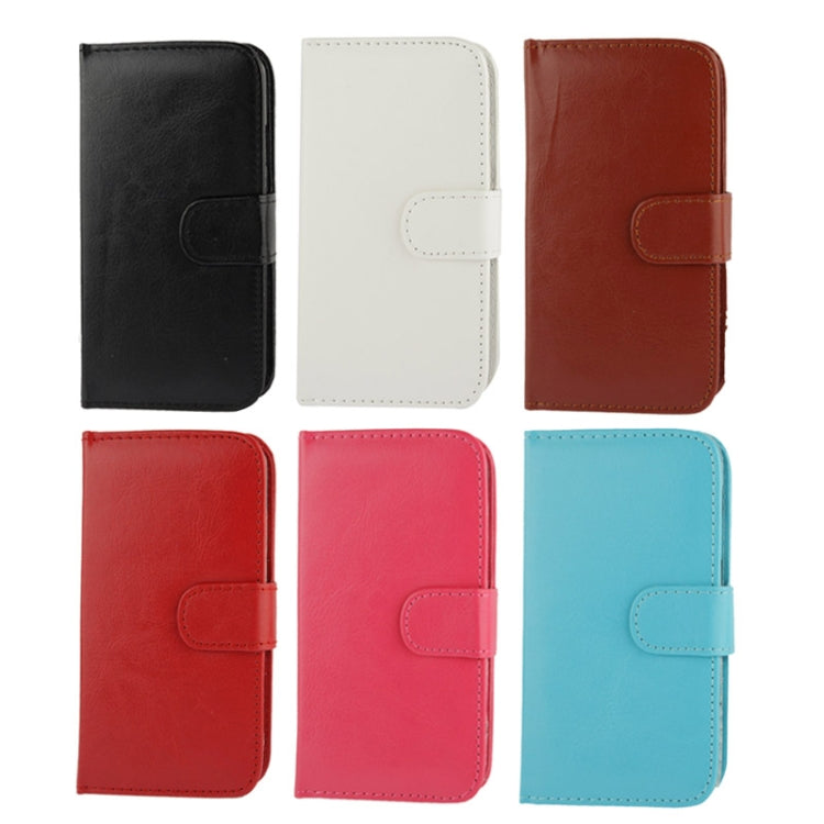 Fine Sheepskin Texture Flip Leather Case with Credit Card Slots & Holder for Galaxy S IV mini / i9190(Brown)