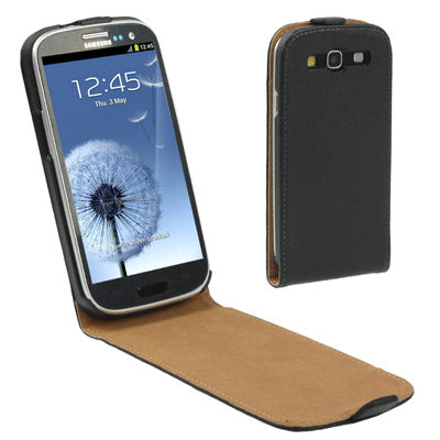 Upper and Lower Open Leather Case for Galaxy SIII / i9300(Black)