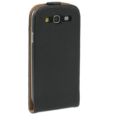Upper and Lower Open Leather Case for Galaxy SIII / i9300(Black)