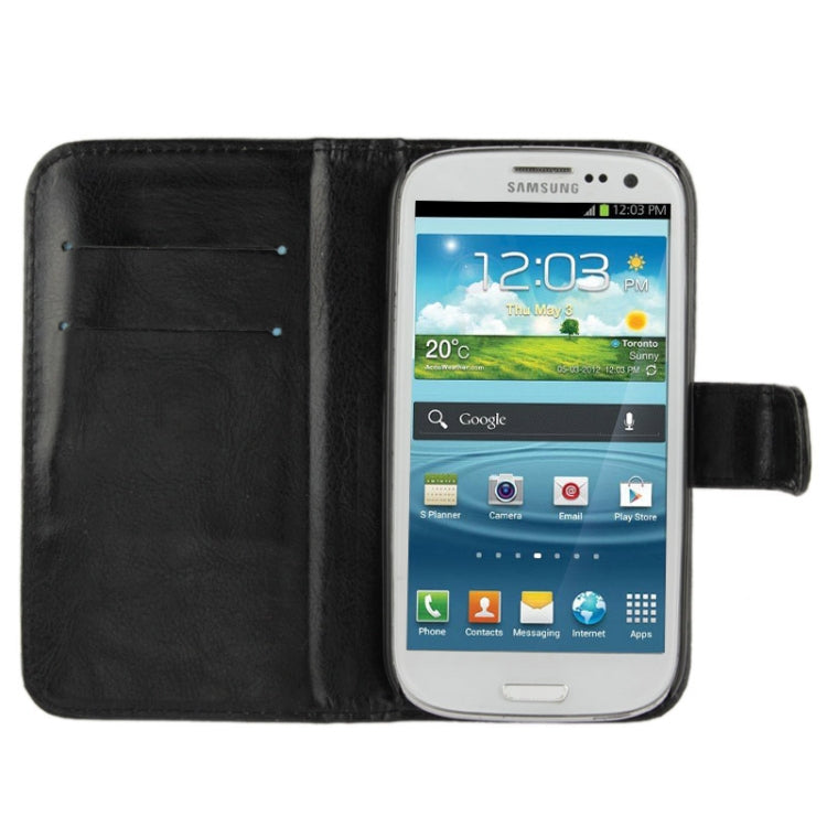 Fine Sheepskin Texture Flip Leather Case with Credit Card Slots & Holder for Galaxy S III / i9300