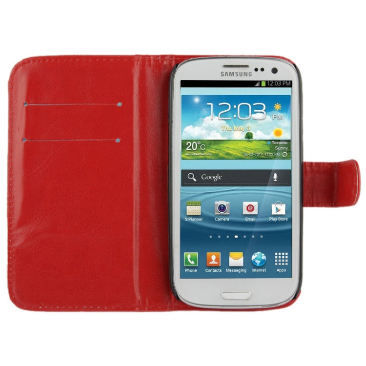 Fine Sheepskin Texture Flip Leather Case with Credit Card Slots & Holder for Galaxy S III / i9300