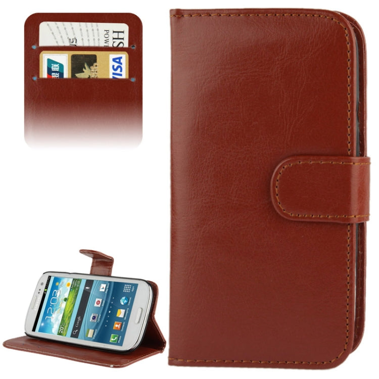 Fine Sheepskin Texture Flip Leather Case with Credit Card Slots & Holder for Galaxy S III / i9300