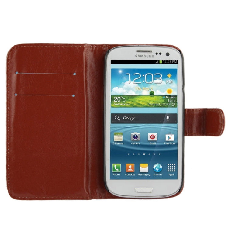 Fine Sheepskin Texture Flip Leather Case with Credit Card Slots & Holder for Galaxy S III / i9300